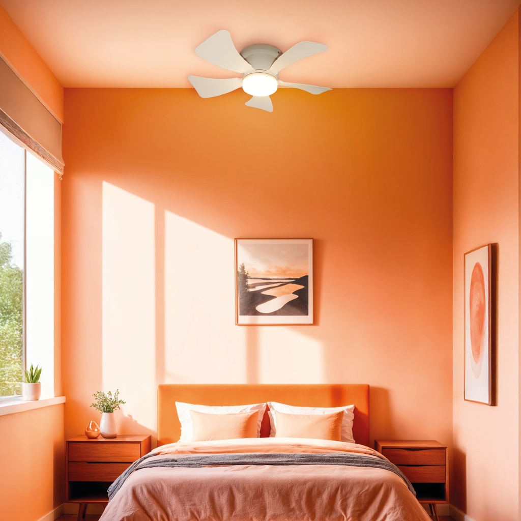 Mini Ventilador de Techo Oristán con Luz CCT Regulable y Mando – Ø40 cm, 5 Aspas, Motor DC, Blanco - Imagen 5