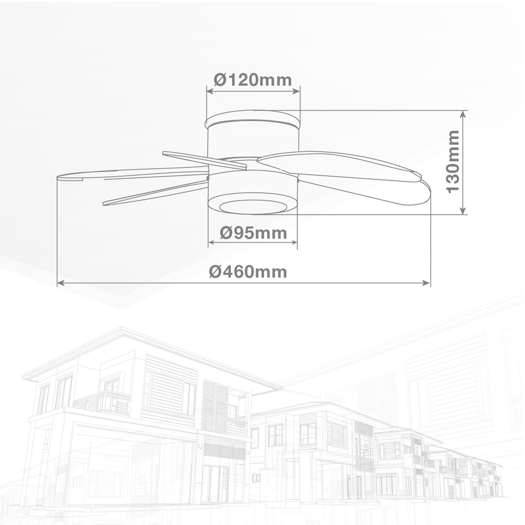 Mini Ventilador de Techo Oristán con Luz CCT Regulable y Mando – Ø40 cm, 5 Aspas, Motor DC, Blanco - Imagen 7