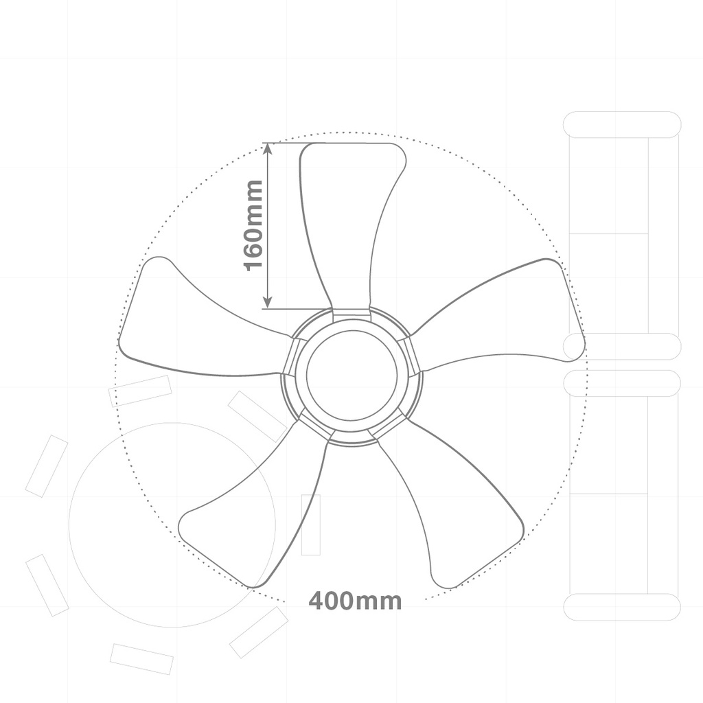 Mini Ventilador de Techo Oristán con Luz CCT Regulable y Mando – Ø40 cm, 5 Aspas, Motor DC, Blanco - Imagen 8