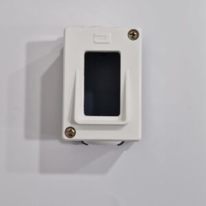 Tapa + Zócalo superficie 1 mecanismo Europoli blanco/gris – Merlin Gerin Ref. 309M-B