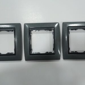 Lote 3 marcos Simon 82 82814-60 1 elemento gris granito con zócalo grafito