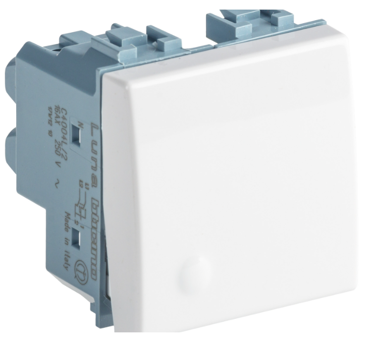 Cruzamiento luminoso 16 A 250 V 2 módulos blanco Bticino C4004L2