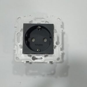 Base enchufe 2 P+T 16 A Schuko Unica con bastidor plástico blanco