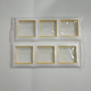 Lote 2 marcos 3 elementos Valena blanco/amarillo Opalina Legrand 774483