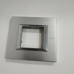 Placa 2 módulos cromo Axolute Línea Recta