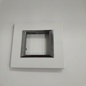 Placa 2 módulos Bticino Axolute aluminio lacado Blanco Limoges HA4802BG